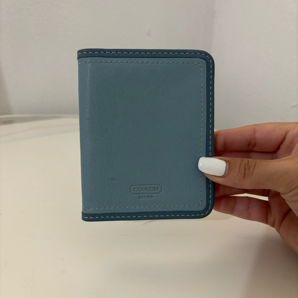 Vintage Coach ID/Photo Leather Bifold Wallet/Holder